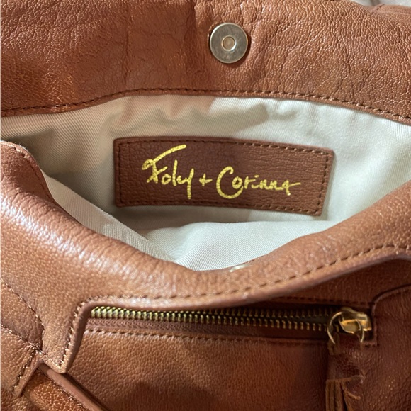 Foley + Corinna mini crossbody tote in brown leather - Picture 2 of 2